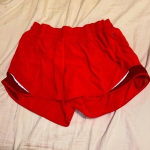 red hotty hot shorts // inseam 4 size 8